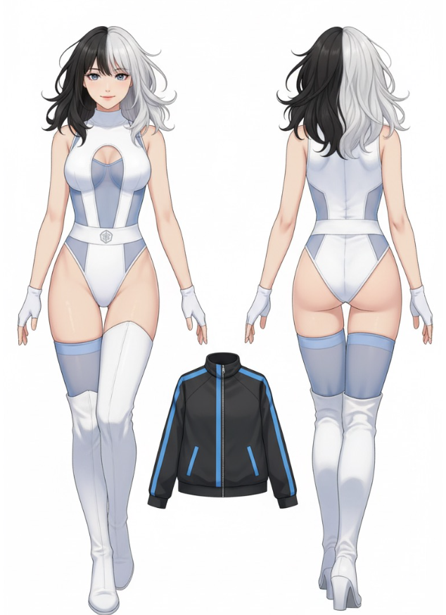 White Grey Lycra Spandex Zentai Leotard Bodysuit