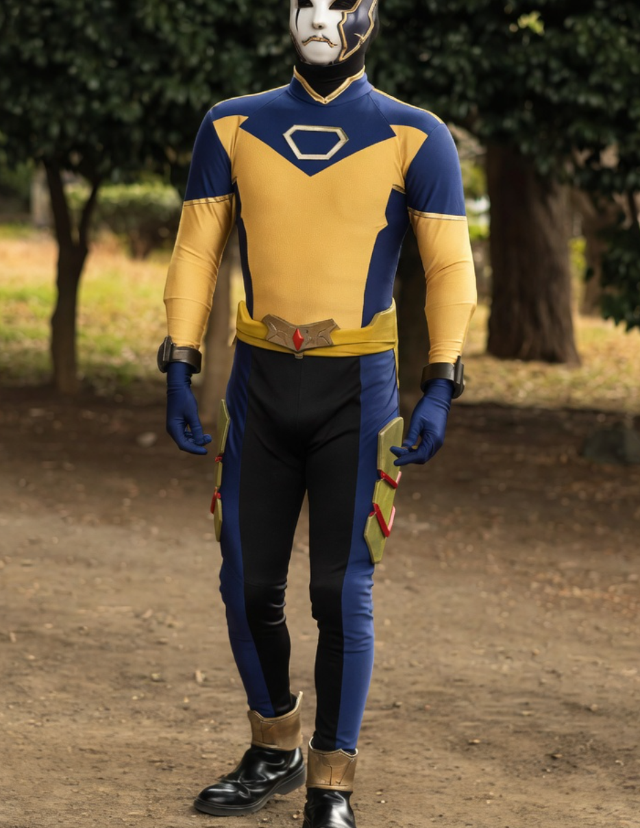 Strong Sexy Blue Yellow Spandex Zentai Bodysuit Cosplay Costume
