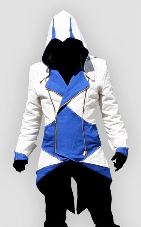 Assassin's Creed III Connor Blue And White Jacket Cosplay Costu