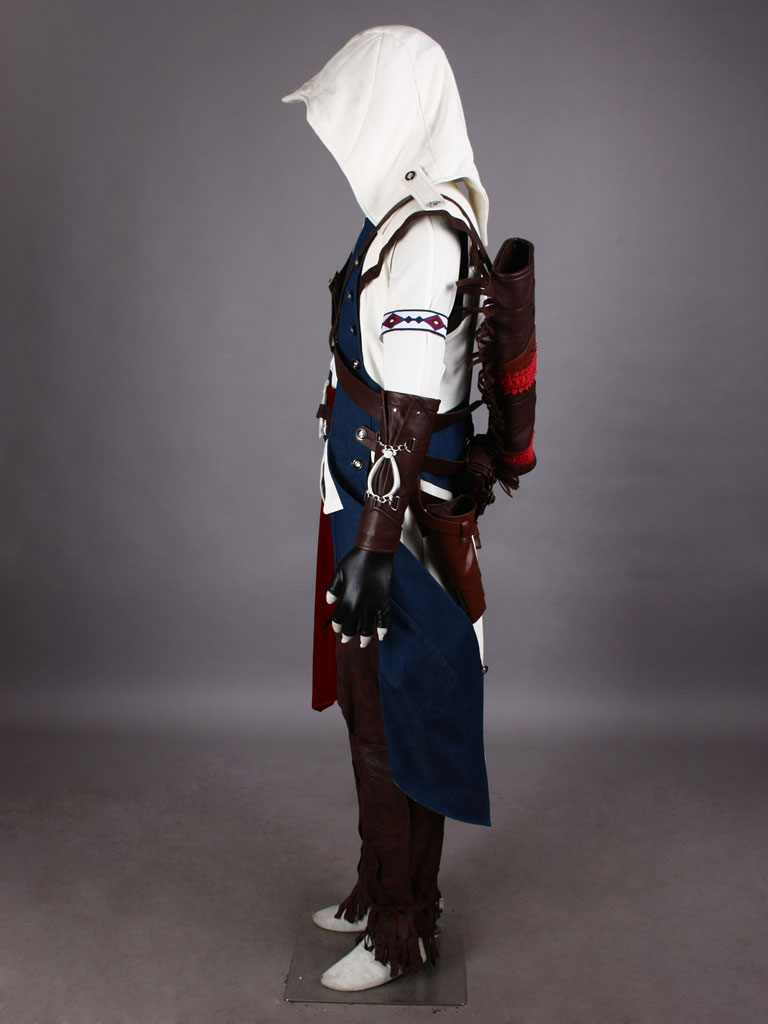 Assassin's Creed III Connor White Assassin Uniform Cosplay Costu