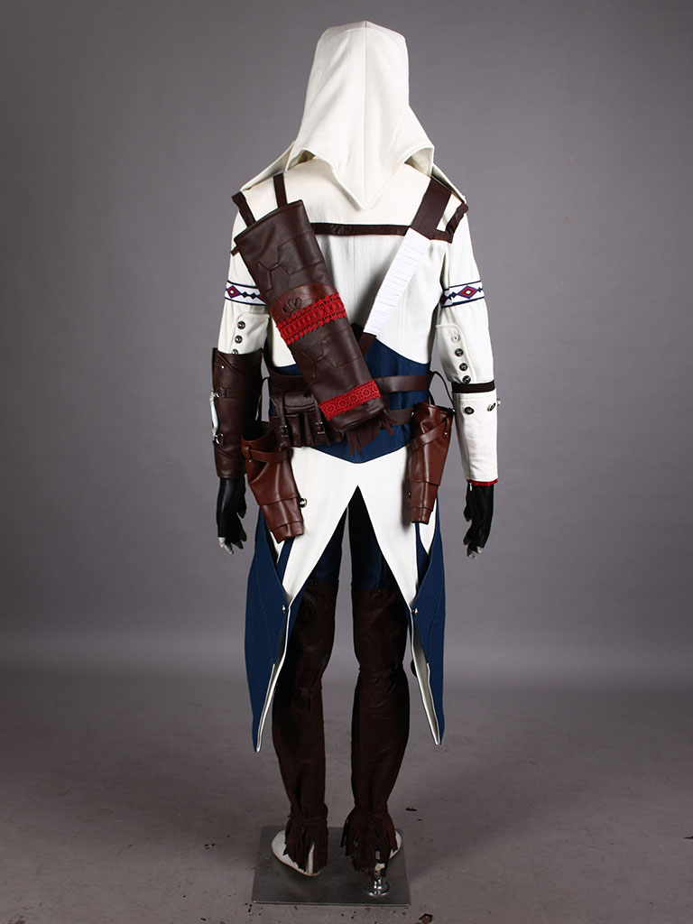 Assassin's Creed III Connor White Assassin Uniform Cosplay Costu