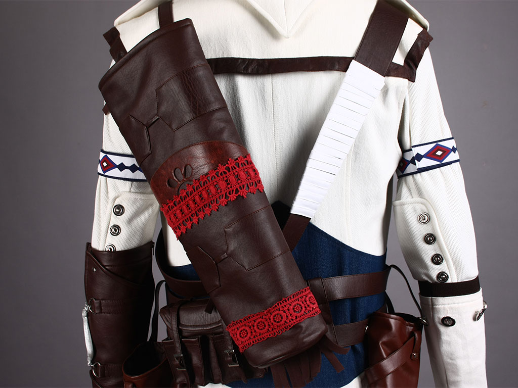 Assassin's Creed III Connor White Assassin Uniform Cosplay Costu