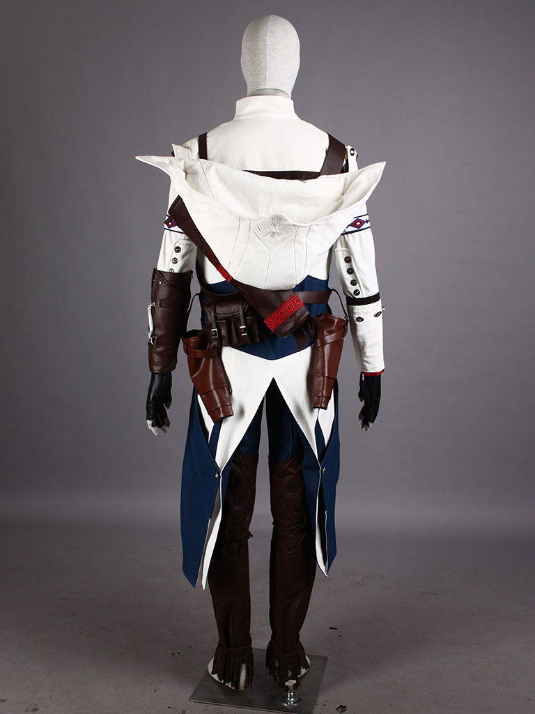 Assassin's Creed III Connor White Assassin Uniform Cosplay Costu