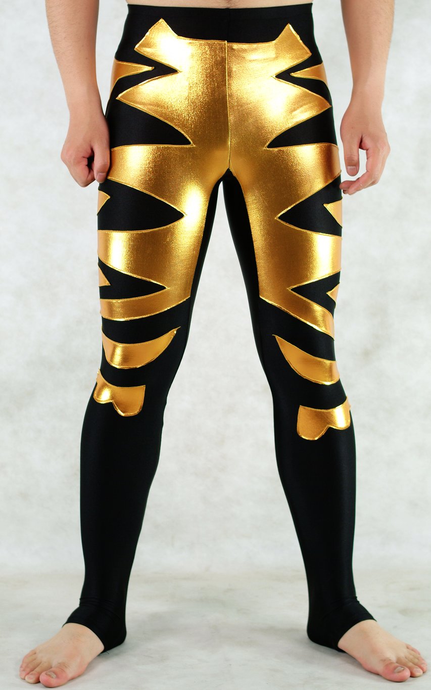 Gold Black Spandex Leggings