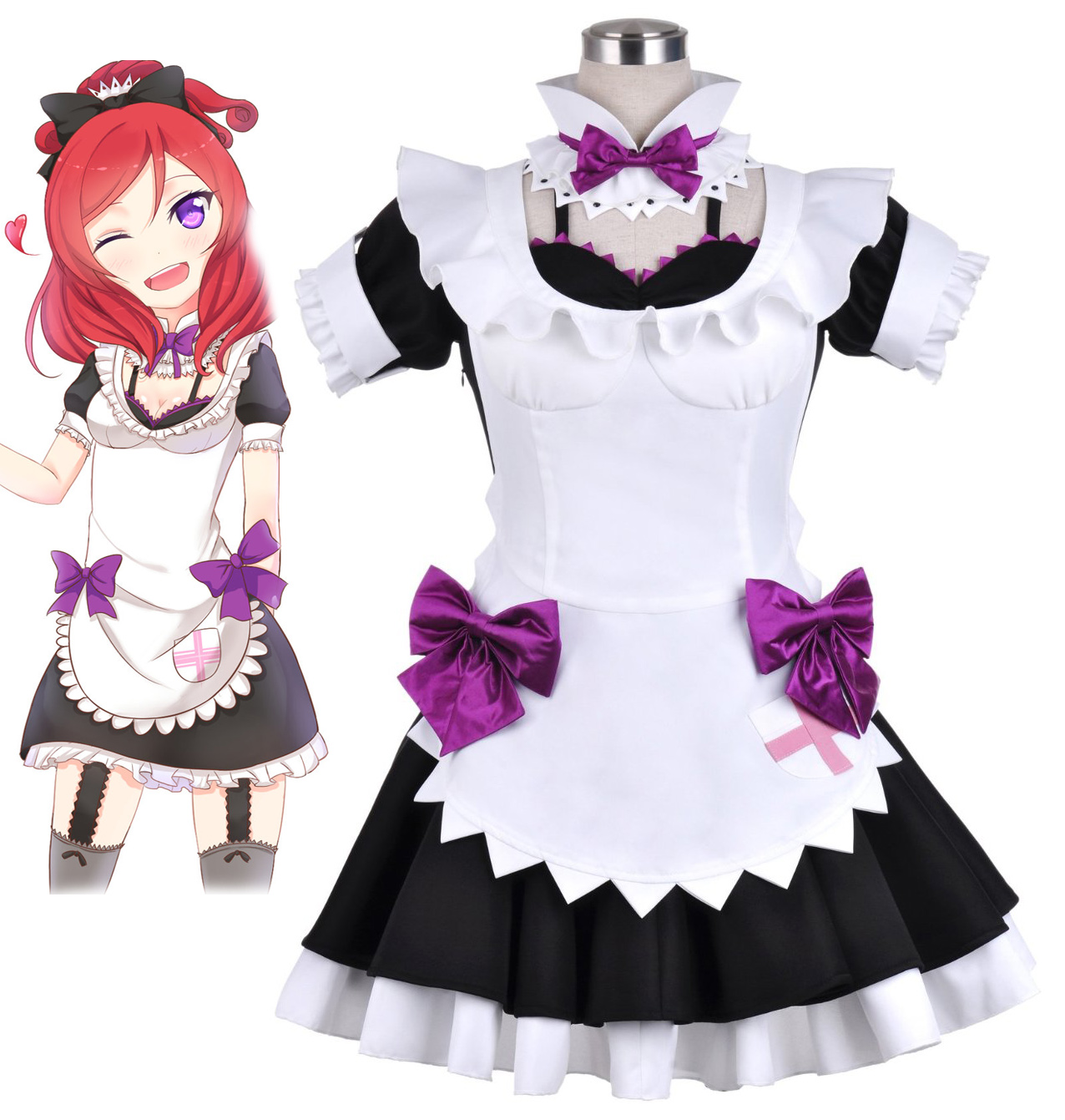 Love Live! Nishikino Mak Maid Cosplay Costume