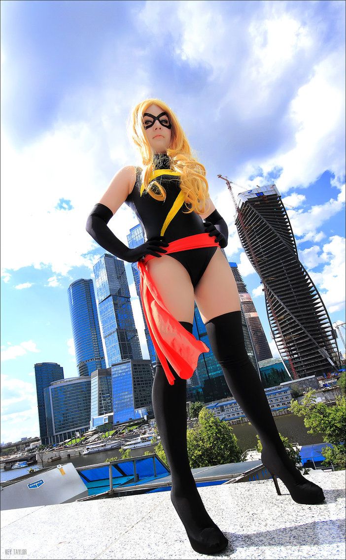 Ms.Marvel Carol Danvers Spandex Bodysuit Costume