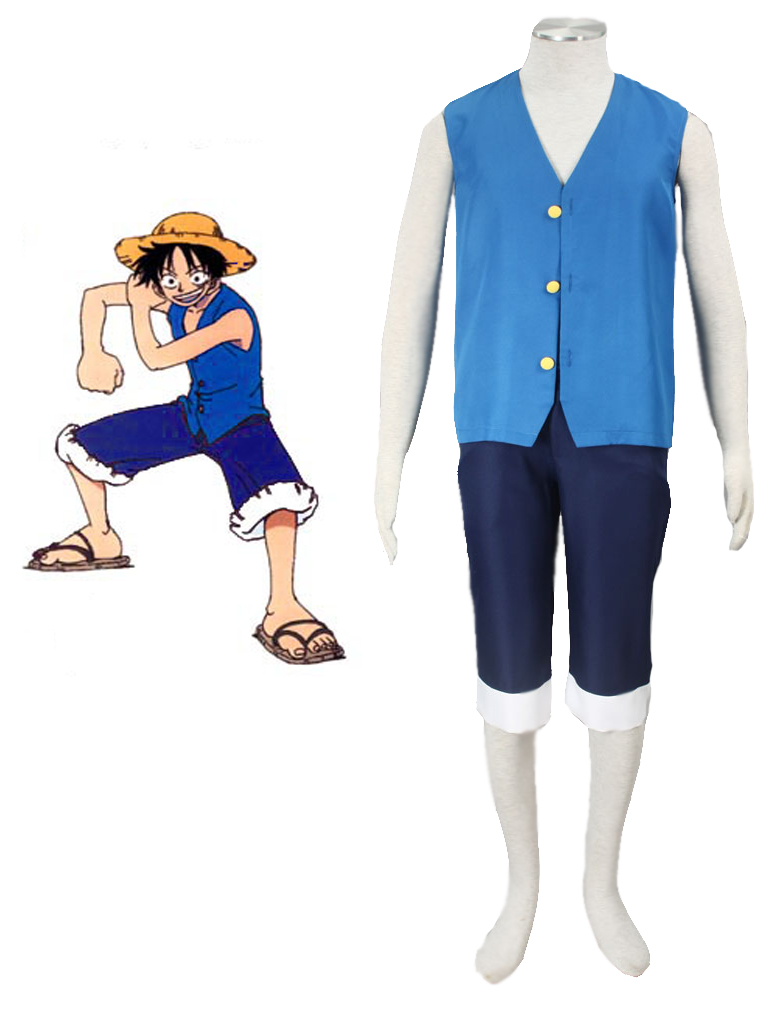 One Piece Monkey·D·Luffy Blue Cosplay Costume