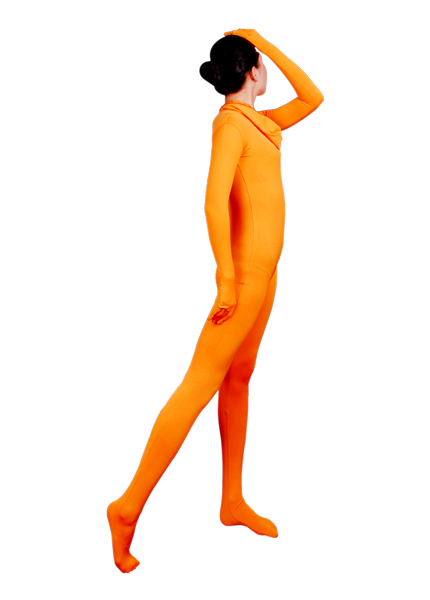 Orange Lycra Fabric Zentai Full Bodysuit