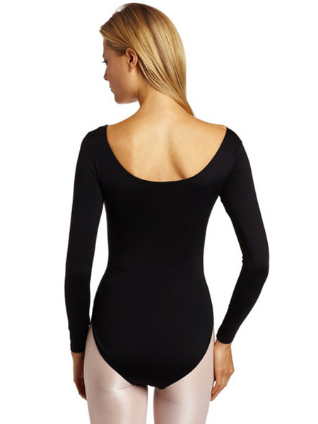 Black Long Sleeve Lycra Zentai Leotard Gym Bodysuit