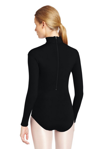 Black High Neck Spandex Leotard Gym Tights Bodysuit