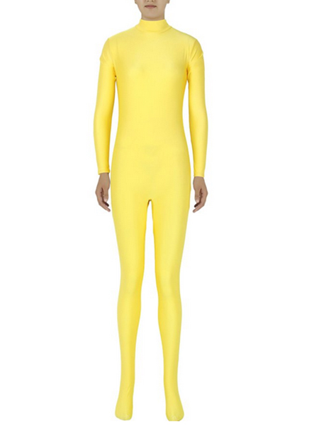 Yellow Lycra Spandex Leotard Tights Catsuits