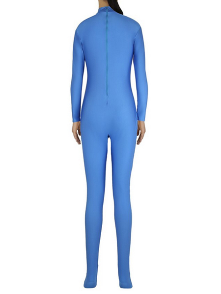 Blue Lycra Spandex Leotard Tights Catsuits