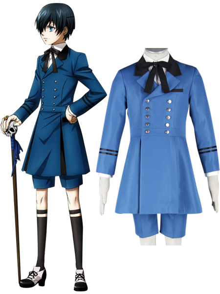 Black Butler Kuroshitsuji Ciel Phantomhive Blue Boy Lolita Suit