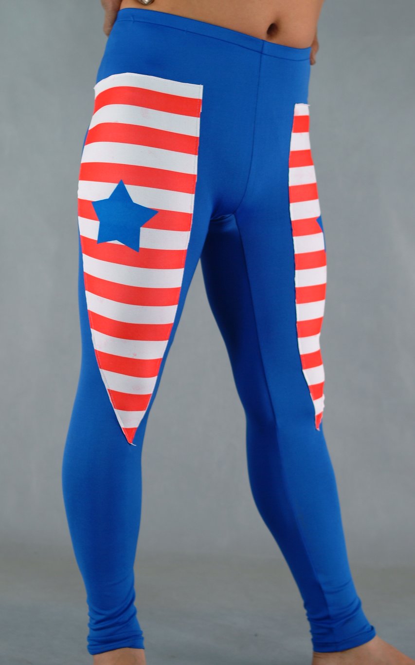 Flag Star Blue Spandex Leggings