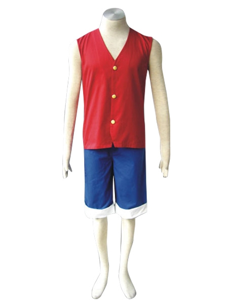 One piece Monkey·D·Luffy Two Years Ago Red Cosplay Costume
