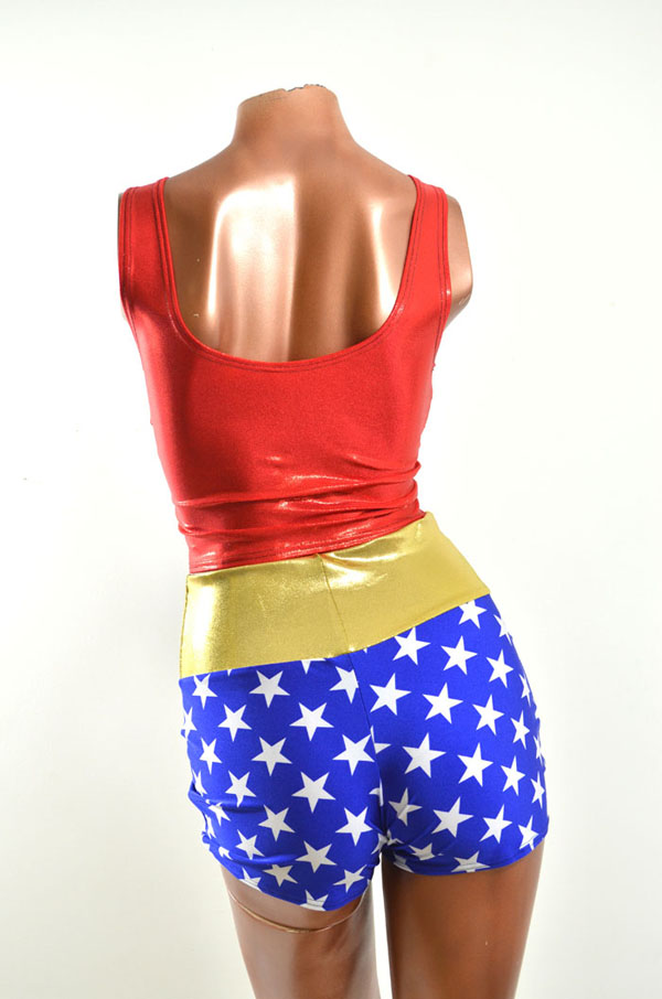 Wonder Woman Sexy Halloween Costumes Shiny