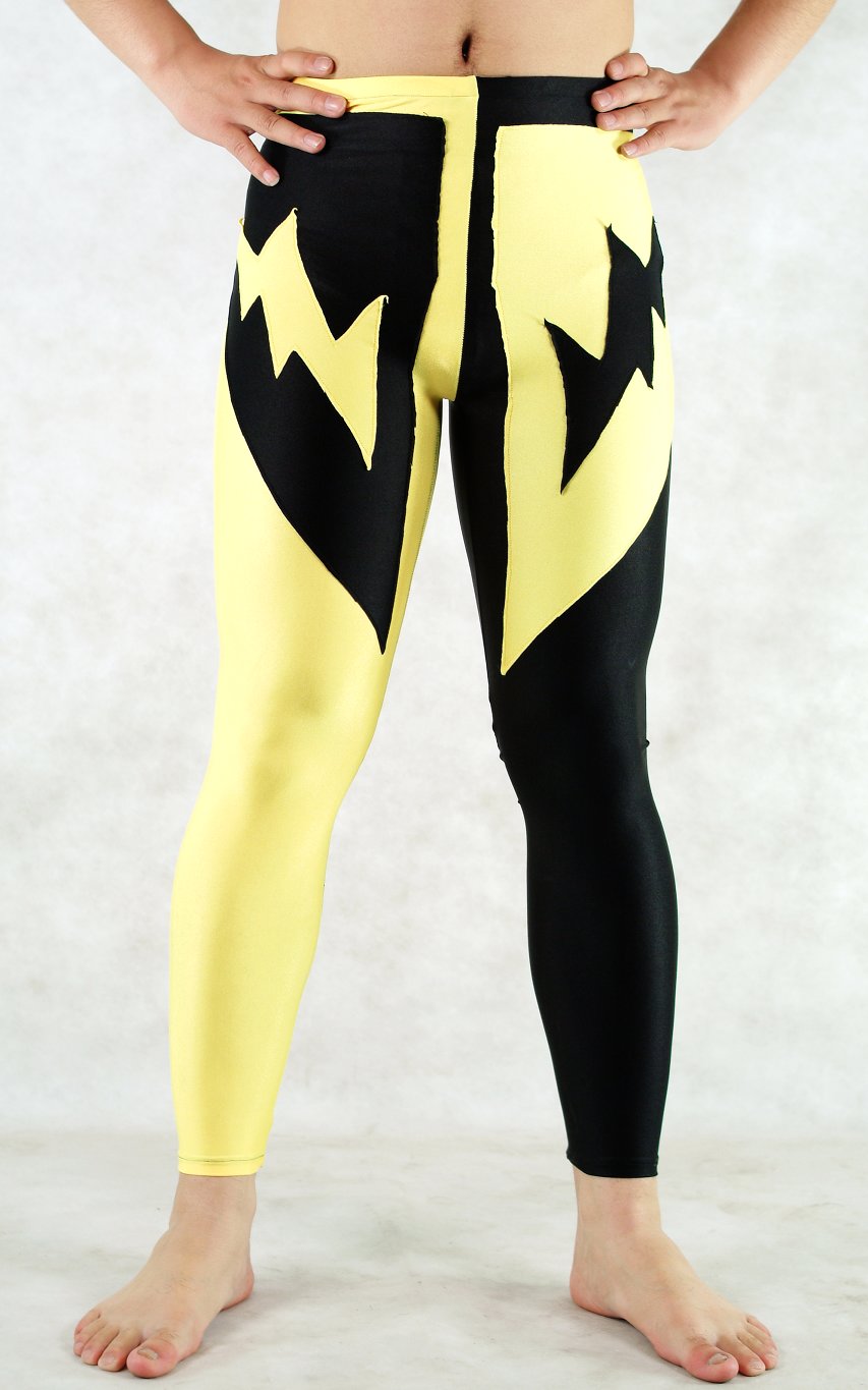 Yellow Black Spandex Leggings