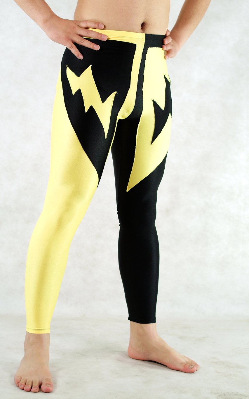 Yellow Black Spandex Leggings