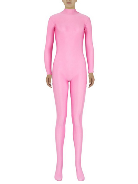 Pink Lycra Spandex Leotard Tights Catsuits