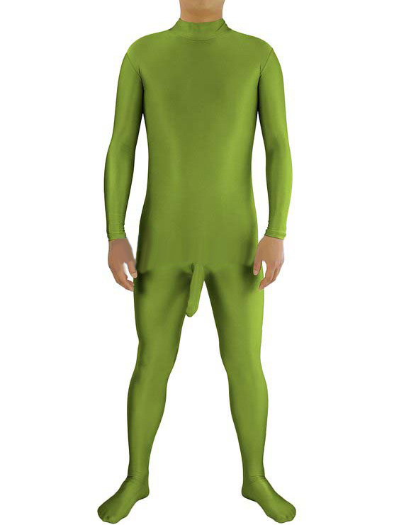 Sexy Army Green Spandex Costume For Male Catsuit