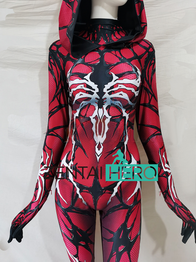 Red Carnage Queen Mary Jane Venom Cosplay Costume No Hood