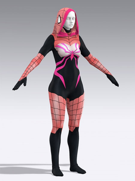 3D Printed Sakura Gwen Spiderman Gilr Cosplay Costume