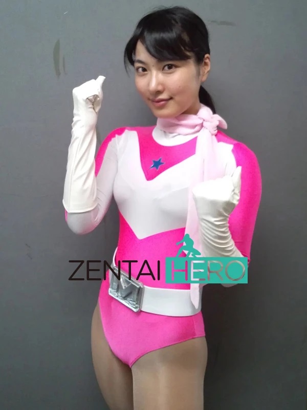Women Spandex Bodysuits Sexy Pink Girl Lady Hero Zentai Catsuit