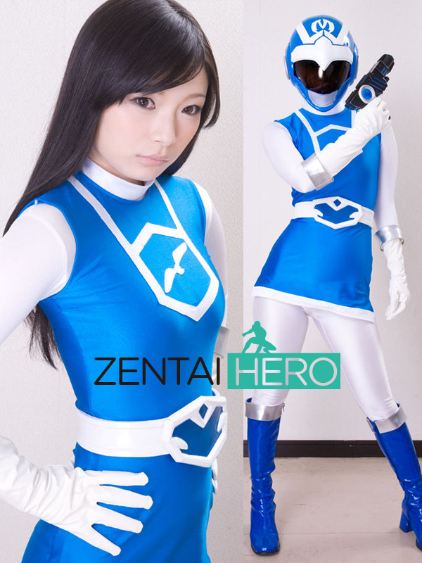 No Helmet! Sexy Lady Two Pieces Super Hero Zentai Bodysuit