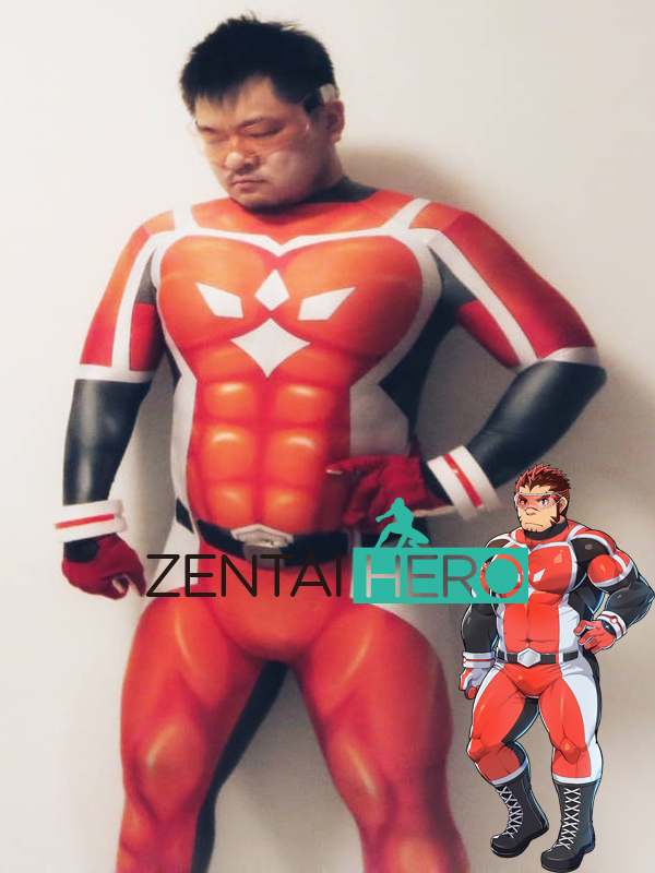 3D Printed Lycra Red Strong Akashi Live A Hero Cosplay Costume