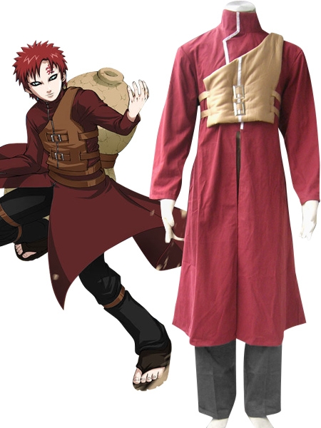 Naruto Shippuden Gaara Red Cosplay Costume V6