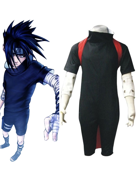 Naruto Uchiha Sasuke Black Ninja Cosplay Costume V2