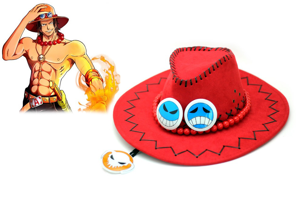 One piece Portgas·D· Ace Red Cosplay West Cowboy Hat