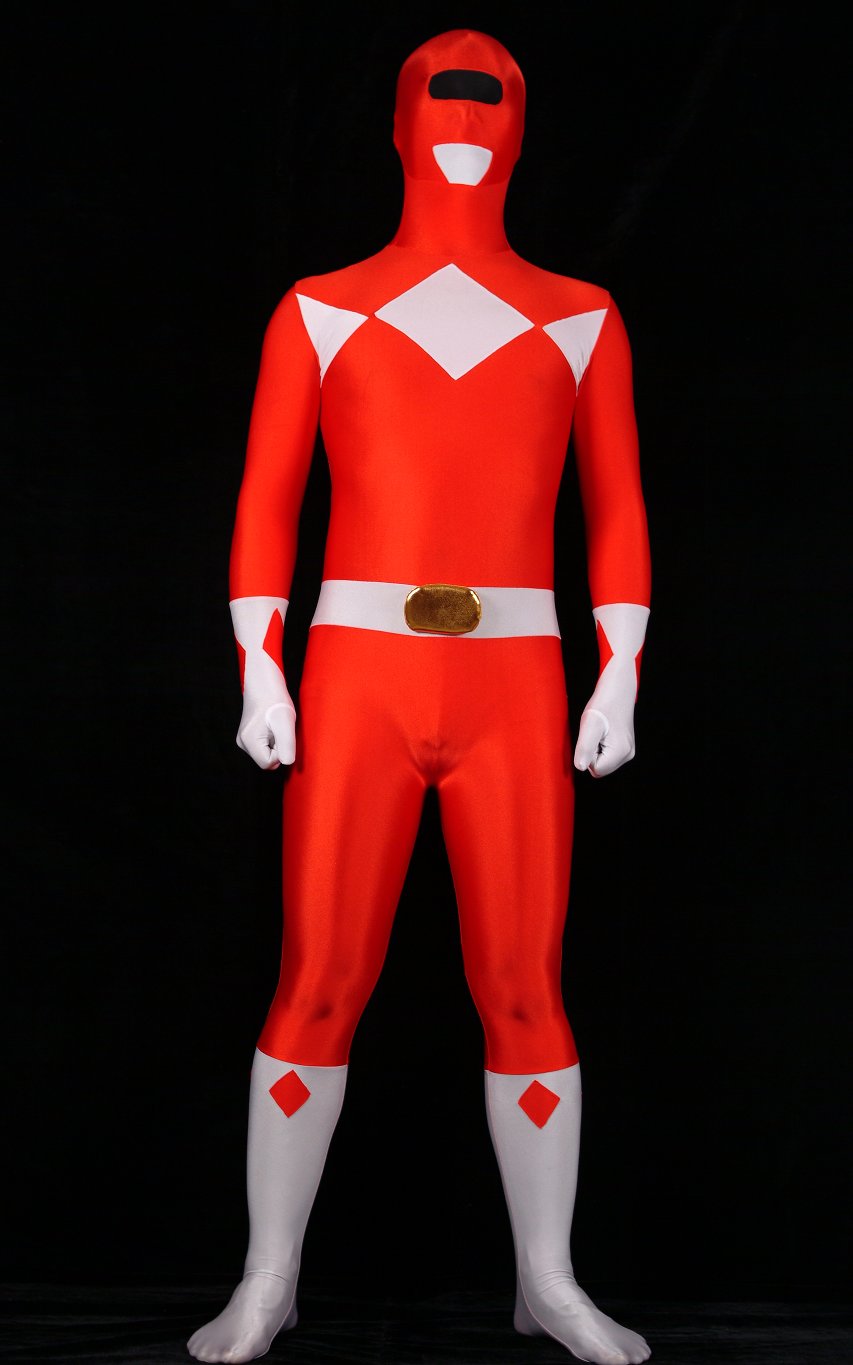 Ranger Halloween Costumes Zentai Red Bodysuit