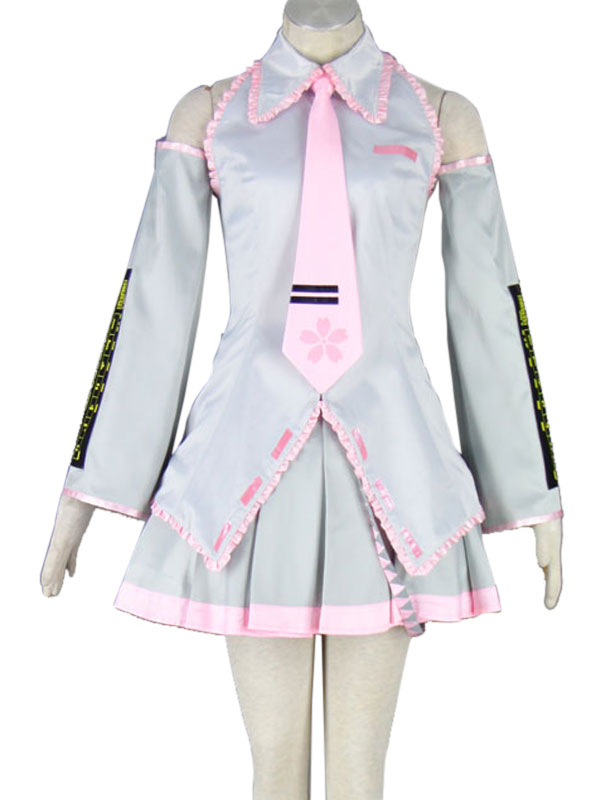 Vocaloid Silver Sakura Hatsune Miku 桜ミク Cosplay Costume