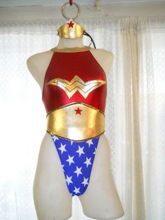 Wonder Woman Shiny Spandex Leotard Costume
