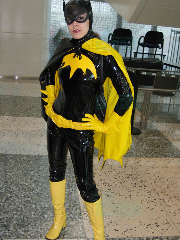 2018 Black And Yellow PVC Batgirl Superhero Cosplay Costume