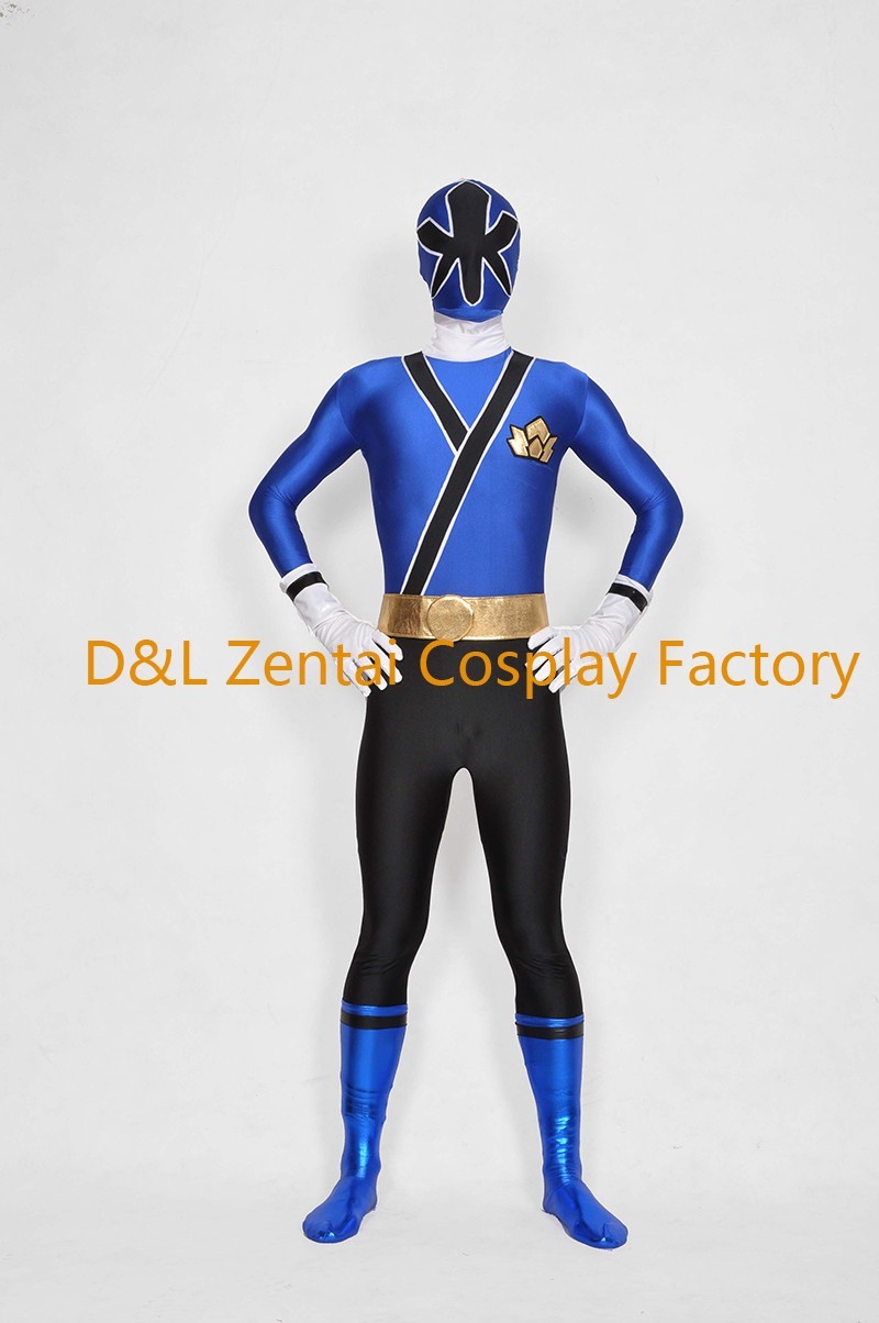 Shinkenger Costume Blue Power Rangers SuperHero Costume