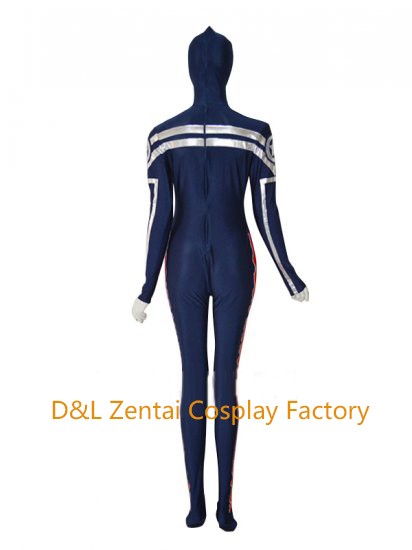 Navy Blue & Silver Captain America Superhero Costume