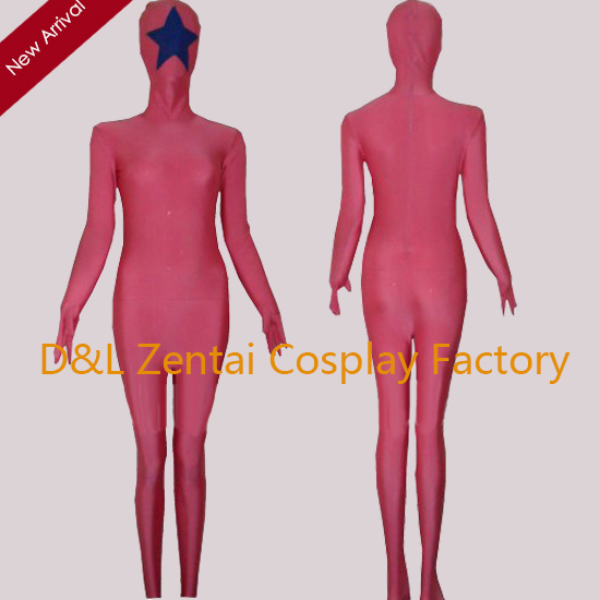 Full Body Pink Star Super Hero Spandex Zentai Suit