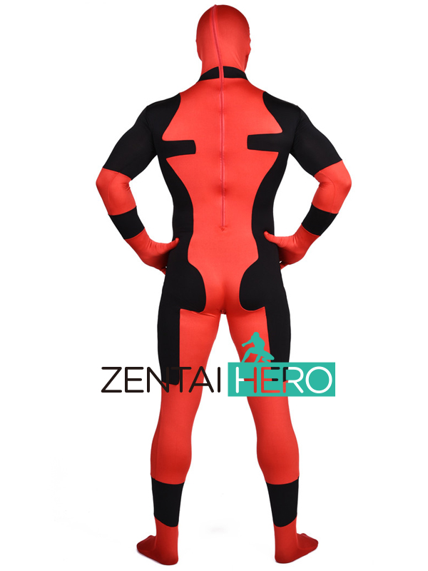 Strong Red And Black Lycra Deadpool Costume For Men