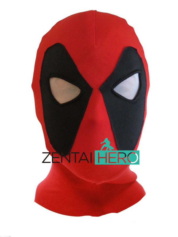 Cool Black & Red Deadpool Lycra Spandex Hood