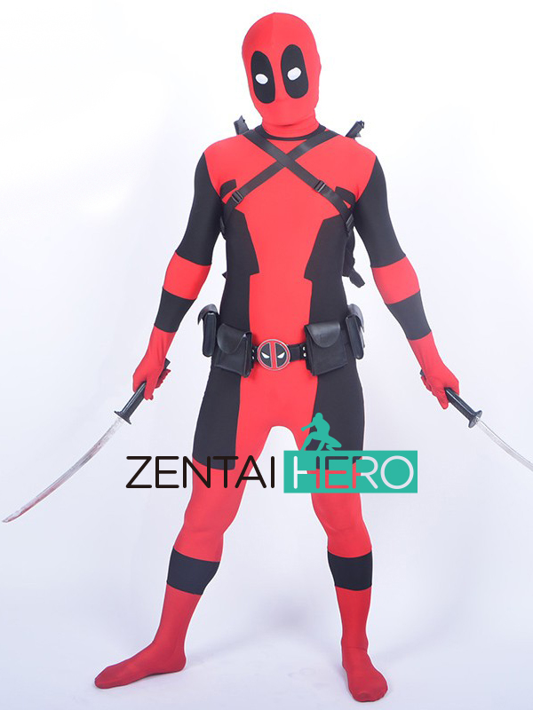 Classical Deadpool Costume in Red And Black Color