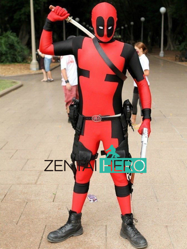 Cool Red And Black Superhero Deadpool Costume