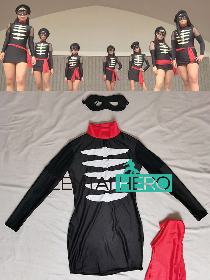 Super Heroine Women\'s Spandex Bodysuits Villain Black Dress