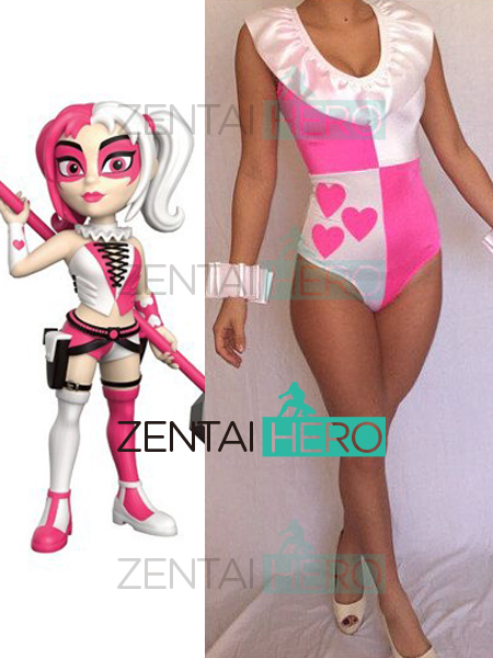 Sexy Women's Hot Court Jester Pink Harley Quinn Cosplay Costume