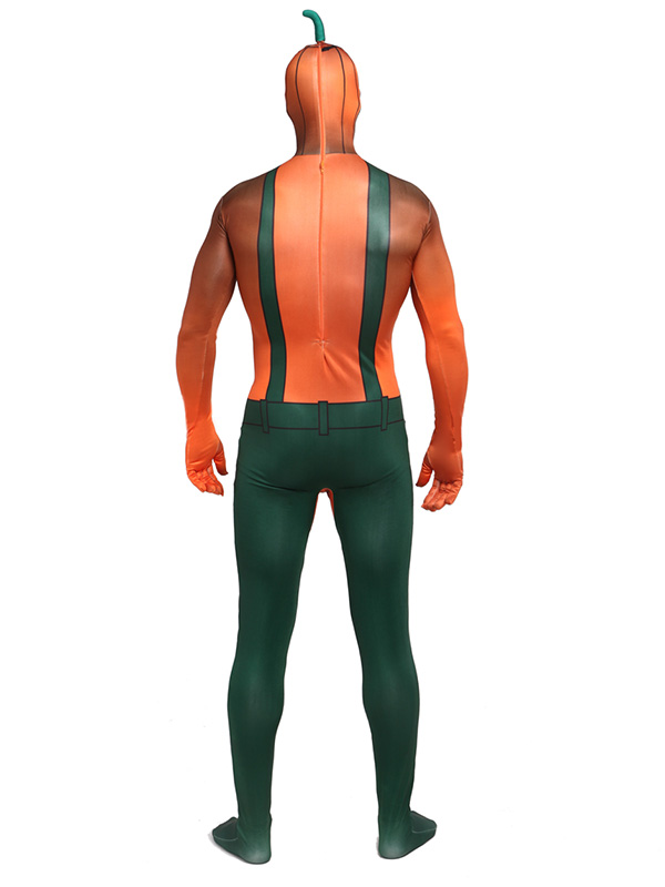 Printing Pumpkin Demon Unisex Cosplay Halloween Zentai Suit