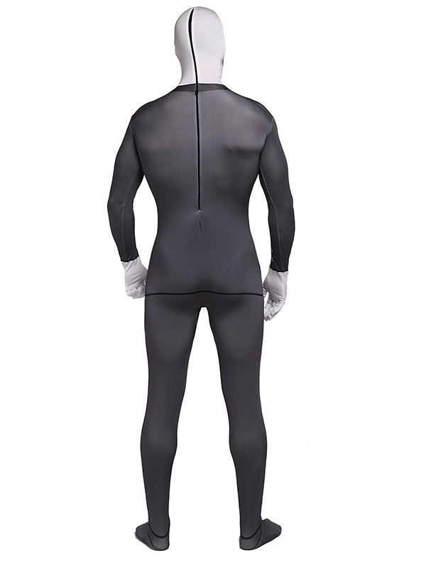 Skeleton Zentai Suit Spandex Gray Vampire Halloween Costume