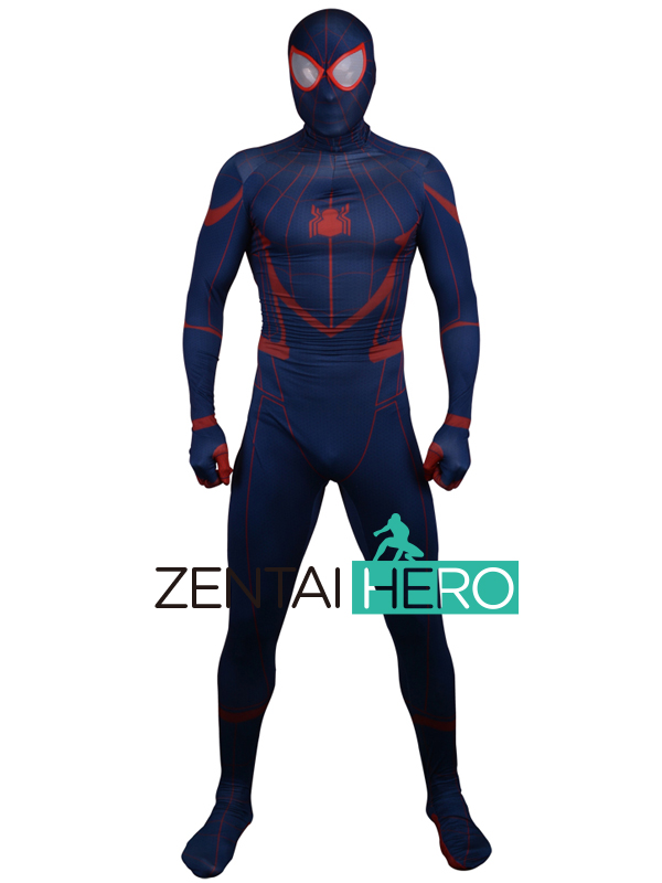 3D Printed Dark Blue Miles Morales Civil War Spiderman Suit