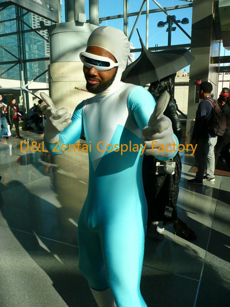 Blue And White The Incredibles Frozone Superhero Costume