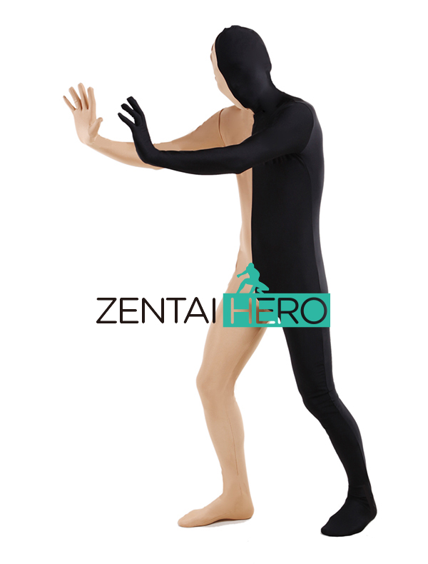 Flesh & Black Full Body Spandex Zentai Suit